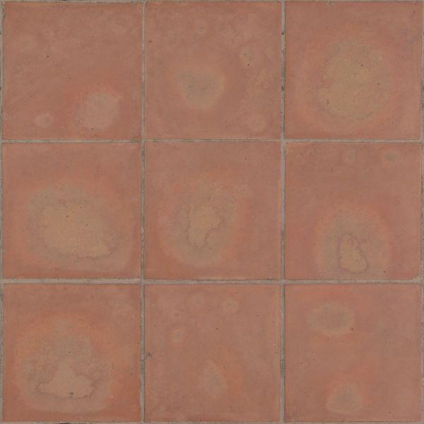 Seamless texture of pale-red, square pavement set in even pattern.