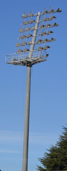 Light tower texture, with a single metal post holding up a large rack of lights.