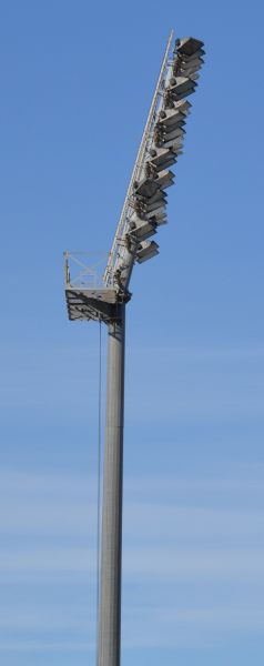 Light tower texture, with a single metal post holding up a large rack of lights.