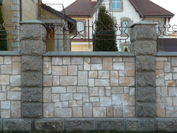 grey brick fence texture