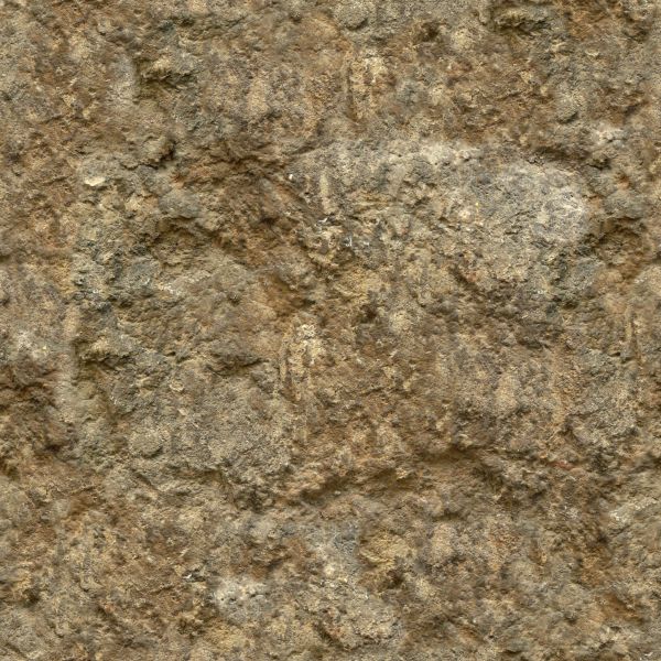 Seamless texture of natural stone in brown and grey tones with very rough, uneven surface.