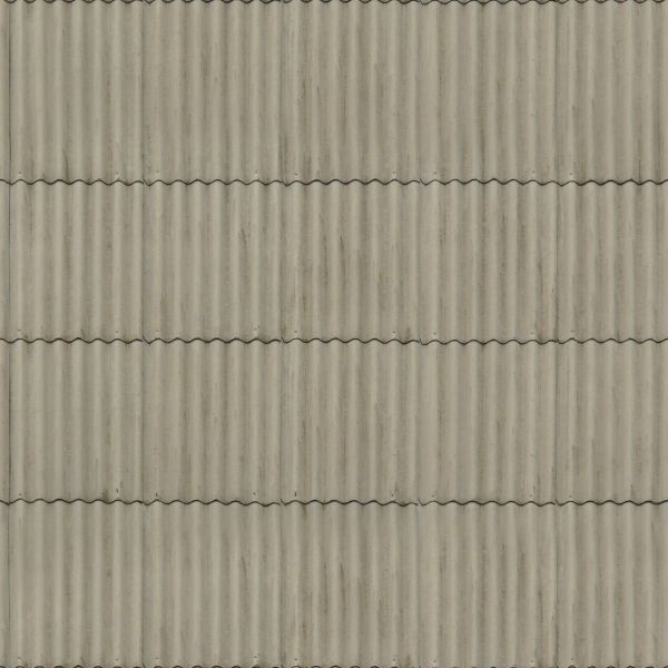 Roof of solid slates with wave-like, grey surface.