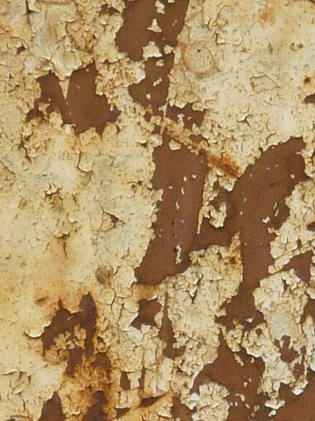 White metal texture, covered with scratches of various sizes and rust stains in various hues of red.