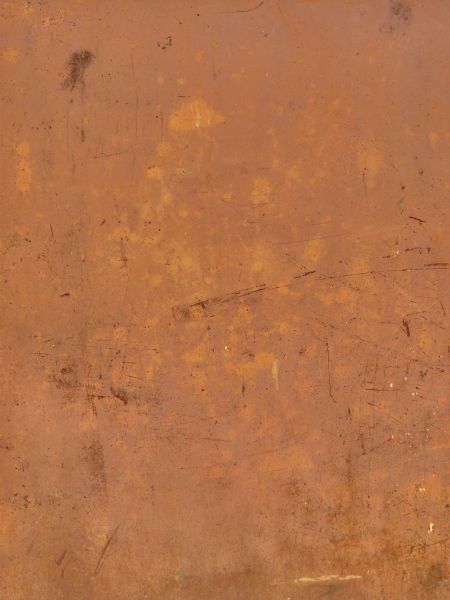 Thin rust scratches texture, scattered sparsely on a tan and yellow painted surface.