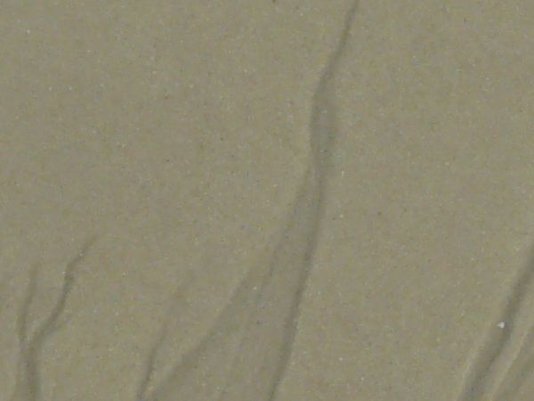 Tan sand texture, with swirling patterns of drying marks in the smooth, even surface.