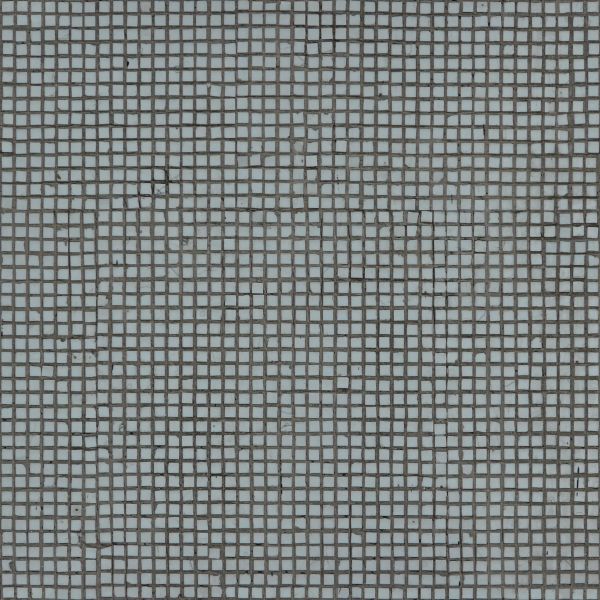 Worn, seamless texture of small, square tiles in light blue tone in slightly crooked formation.